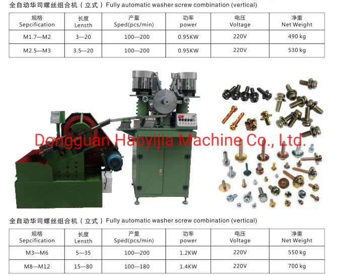 High Speed Washer Insert Machine for Screw with Washer Assembly Machine